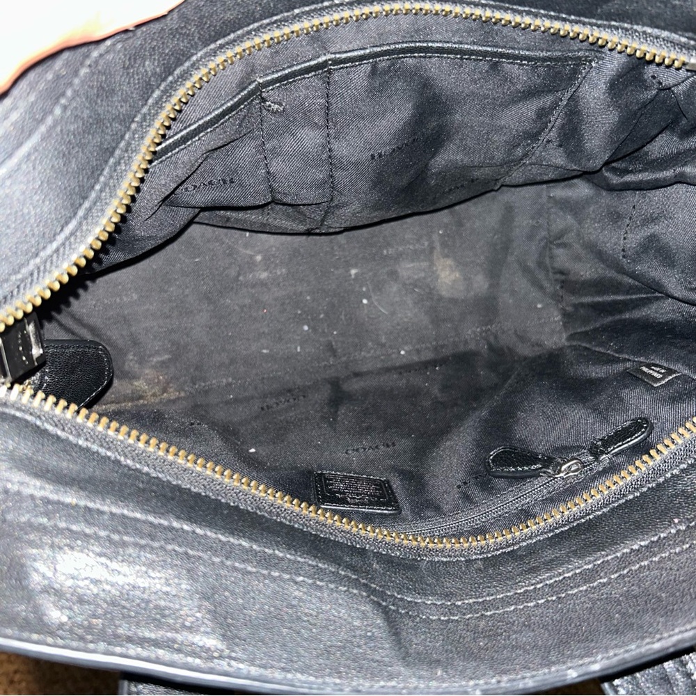 Coach Black Soft Leather Swagger Bag Shoulder Purse - Picture 14 of 16